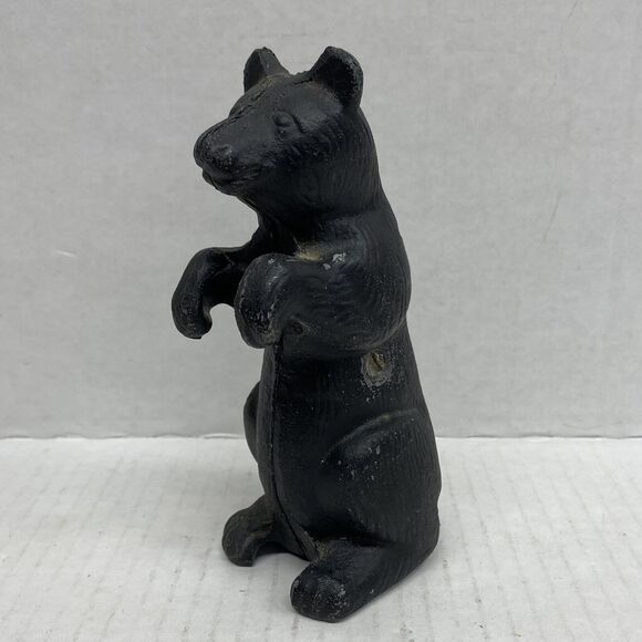Antique Coin Bank A.C. Williams Cast Iron Begging Standing Black Bear - Picture 3 of 12